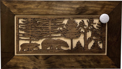 Bellewood Designs - Wood Gun Cabinet Bears In The Woods Wall Decoration - Hidden Gun Safe To Securely Store Your Gun In Plain Sigh - Angler's Pro Tackle & Outdoors