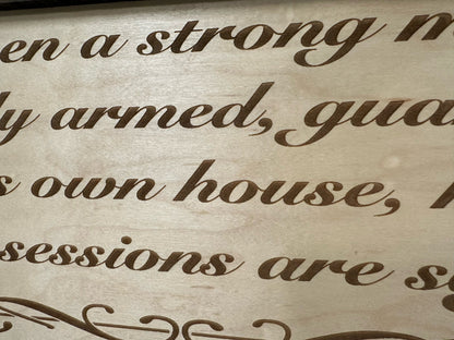 Bellewood Designs - Wood Gun Cabinet Bible Verse Luke 11:21 Wall Decoration - Hidden Gun Safe To Securely Store Your Gun In Plain Sight by Bellewood Designs - Angler's Pro Tackle & Outdoors