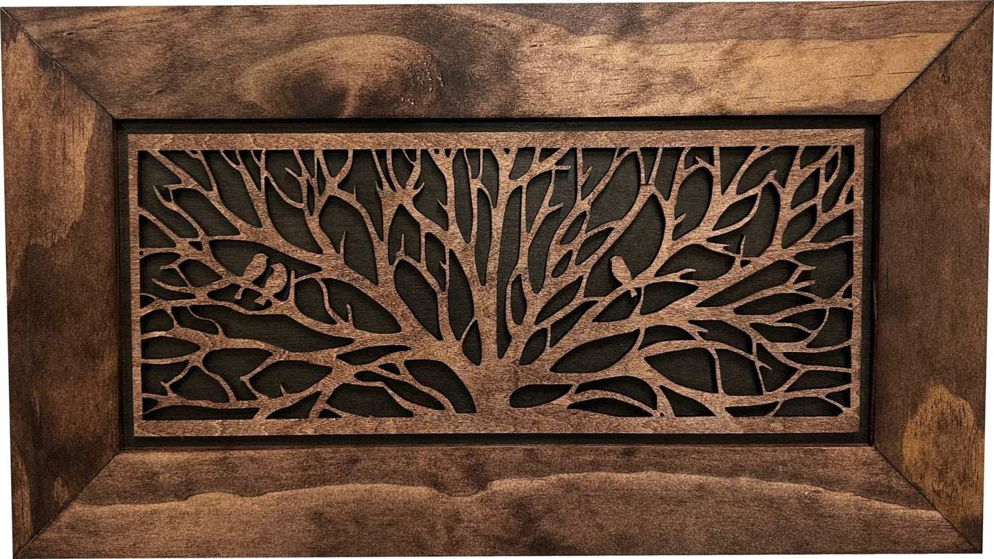 Bellewood Designs - Wood Gun Cabinet Birds In A Tree Wall Decoration - Hidden Gun Safe To Securely Store Your Gun In Plain Sight - Angler's Pro Tackle & Outdoors