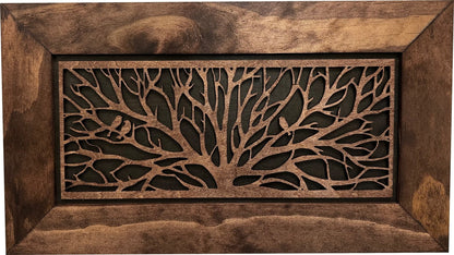 Bellewood Designs - Wood Gun Cabinet Birds In A Tree Wall Decoration - Hidden Gun Safe To Securely Store Your Gun In Plain Sight - Angler's Pro Tackle & Outdoors