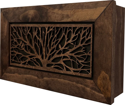 Bellewood Designs - Wood Gun Cabinet Birds In A Tree Wall Decoration - Hidden Gun Safe To Securely Store Your Gun In Plain Sight - Angler's Pro Tackle & Outdoors