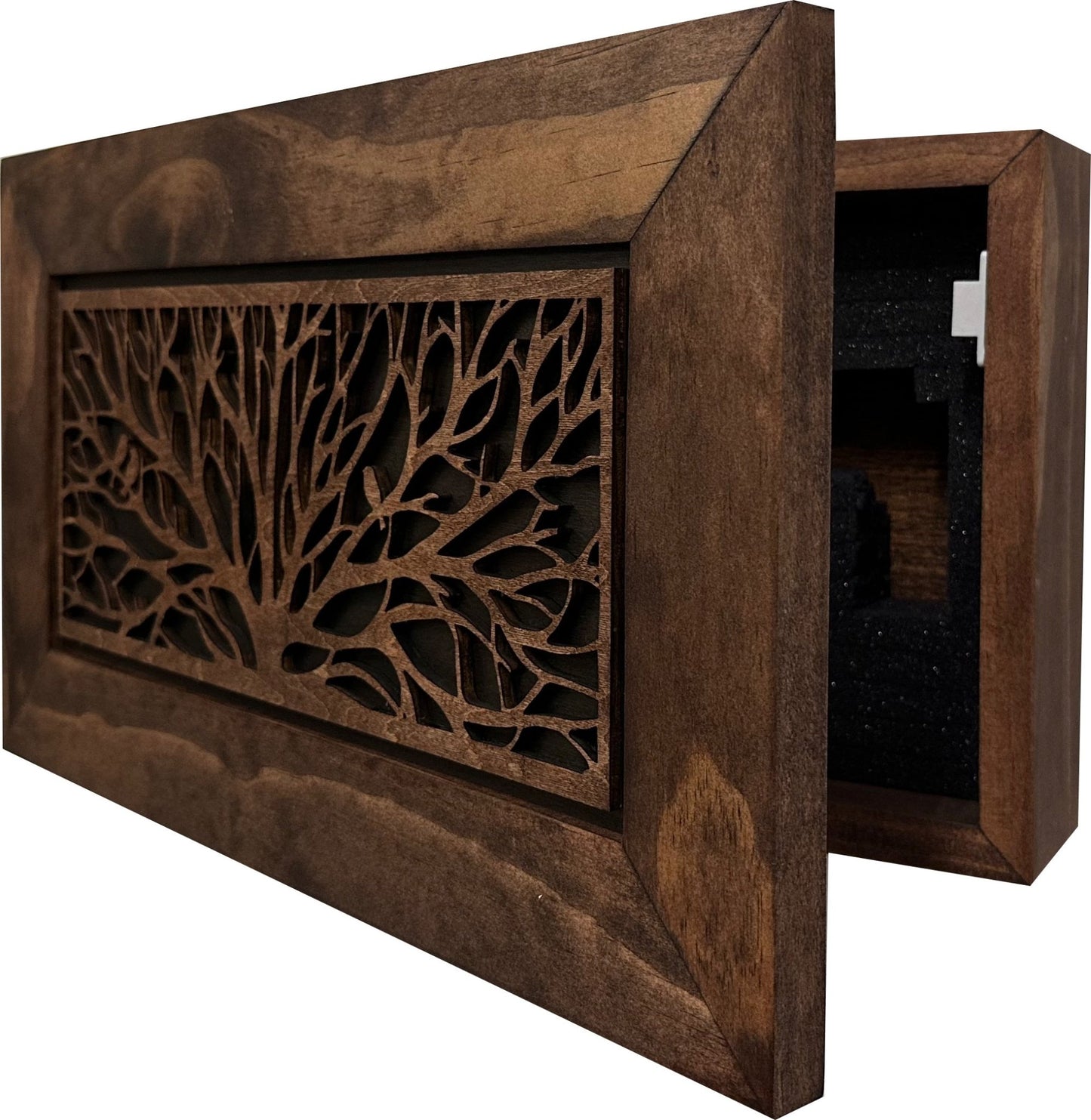 Bellewood Designs - Wood Gun Cabinet Birds In A Tree Wall Decoration - Hidden Gun Safe To Securely Store Your Gun In Plain Sight - Angler's Pro Tackle & Outdoors