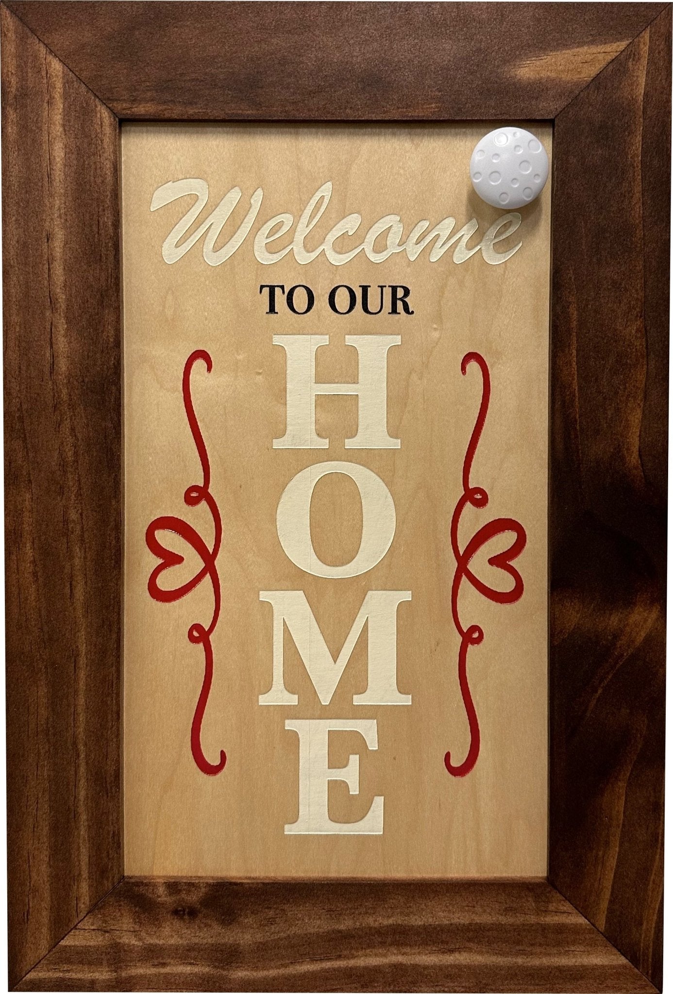 Bellewood Designs - Wood Secure Gun Safe Welcome to our Home Wall Decor (Red Oak) - Angler's Pro Tackle & Outdoors