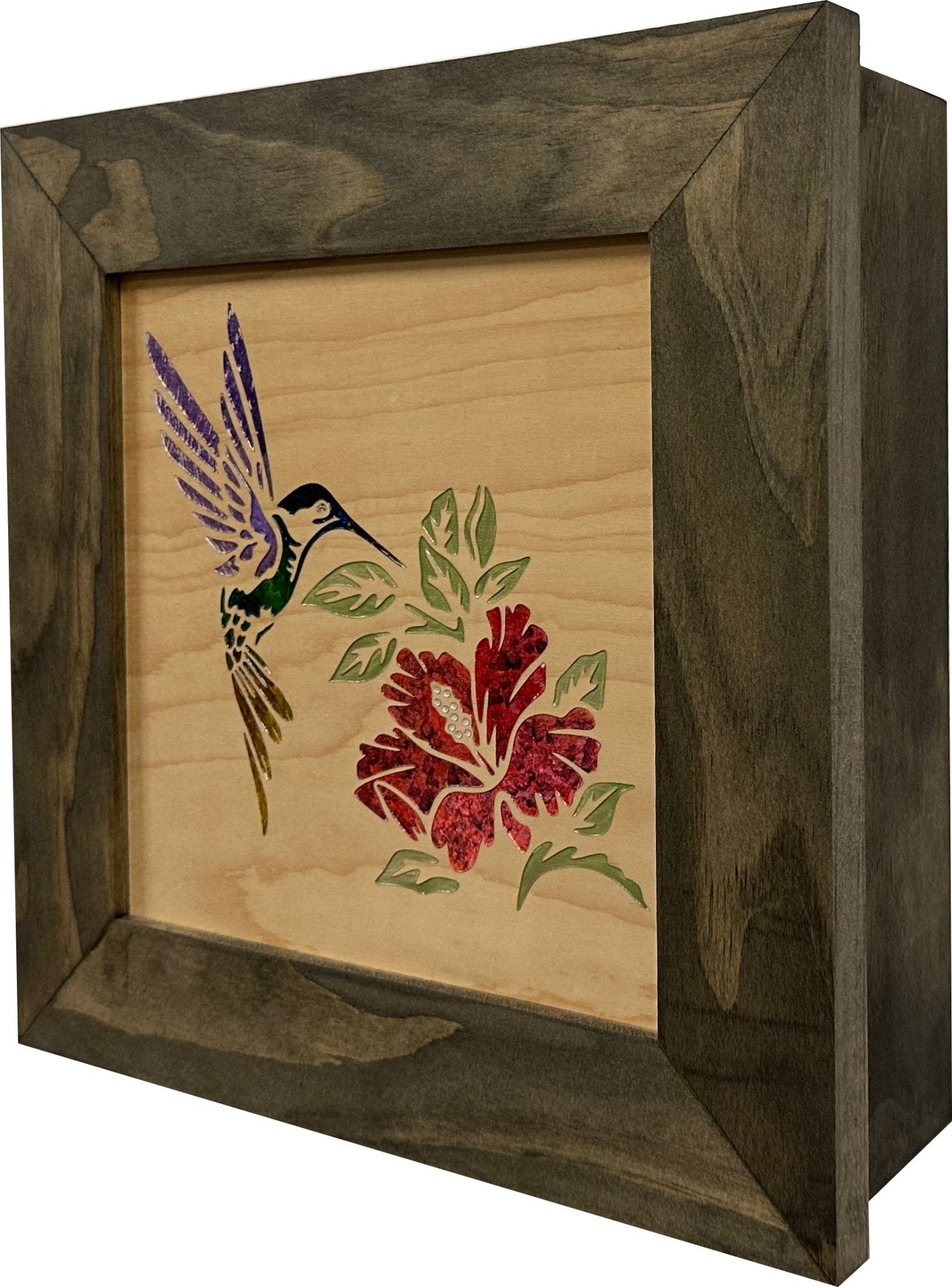 Bellewood Designs - Wooden Gun Safe with Hummingbird and Hibiscus - Angler's Pro Tackle & Outdoors