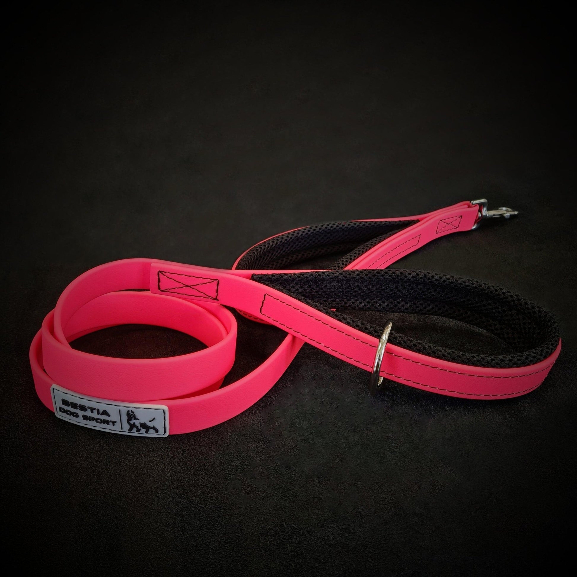 BESTIA DOG SPORT dual handle leash neon pink - Angler's Pro Tackle & Outdoors