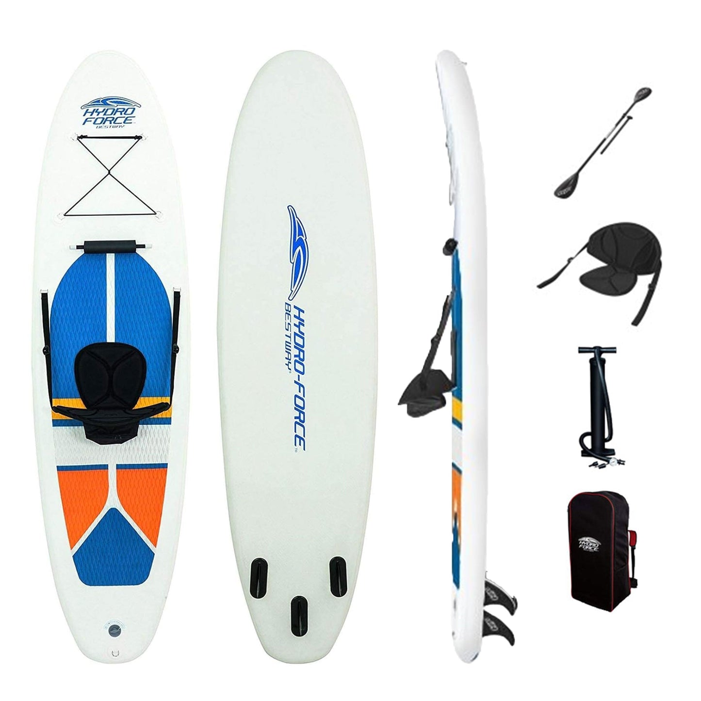 Bestway Hydro - Force White Cap 10' Inflatable Stand Up Paddle Board Kayak Set - Angler's Pro Tackle & Outdoors