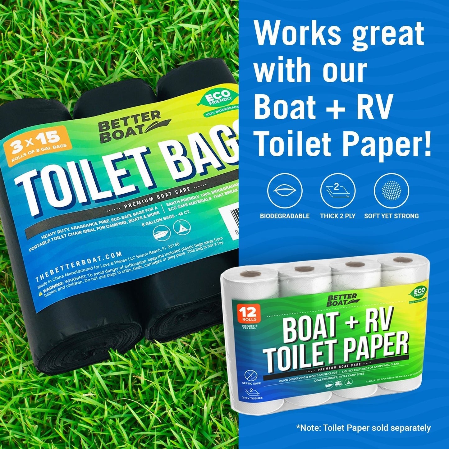 Better Boat - 45 Portable Toilet Bags - Angler's Pro Tackle & Outdoors