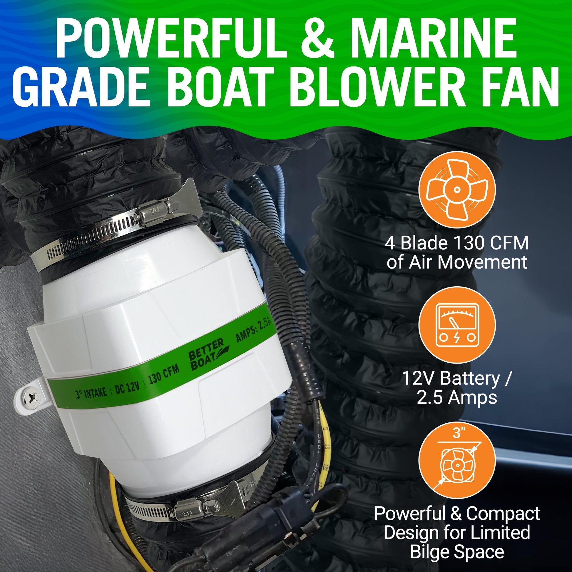 Better Boat - Boat Blower Fan Inline 12v - Angler's Pro Tackle & Outdoors