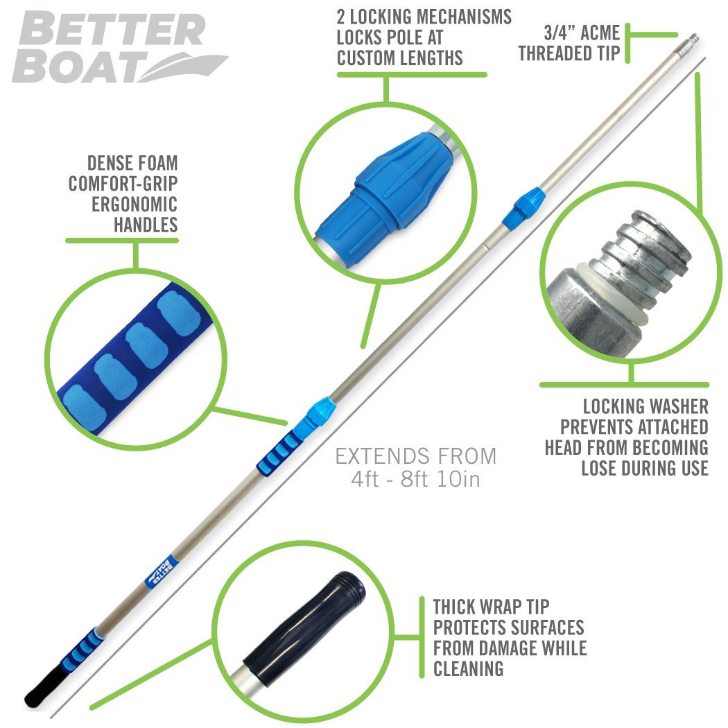 Better Boat - Boat Extension Rod for Mop and Brushes ( 3FT, 6FT and 9FT ) - Angler's Pro Tackle & Outdoors