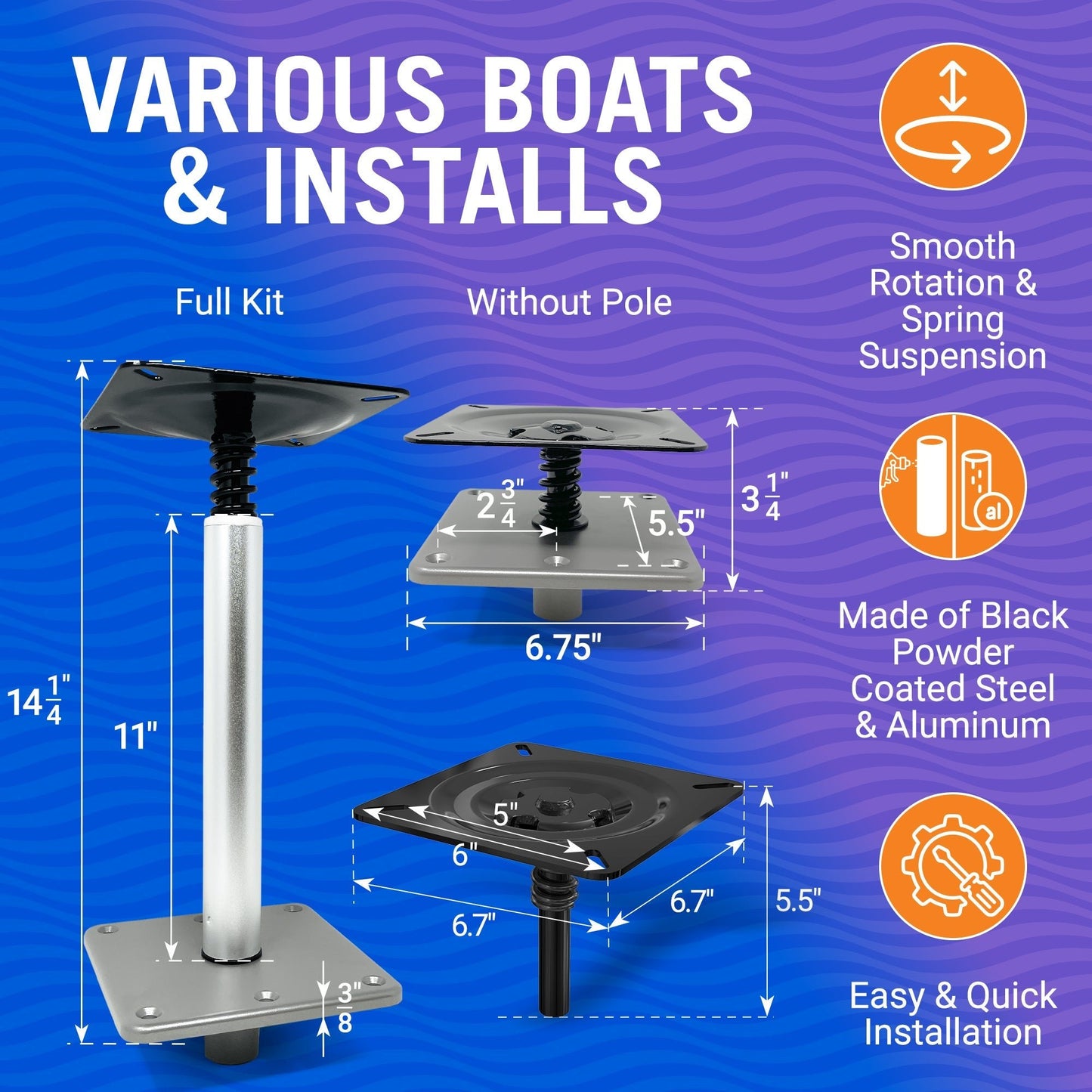 Better Boat - Boat Pedestal Seat Package Boat Seat Kit - Angler's Pro Tackle & Outdoors