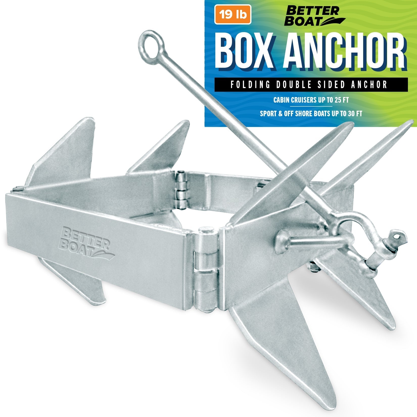 Better Boat - Box Anchor for Boats Folding Anchor - Angler's Pro Tackle & Outdoors