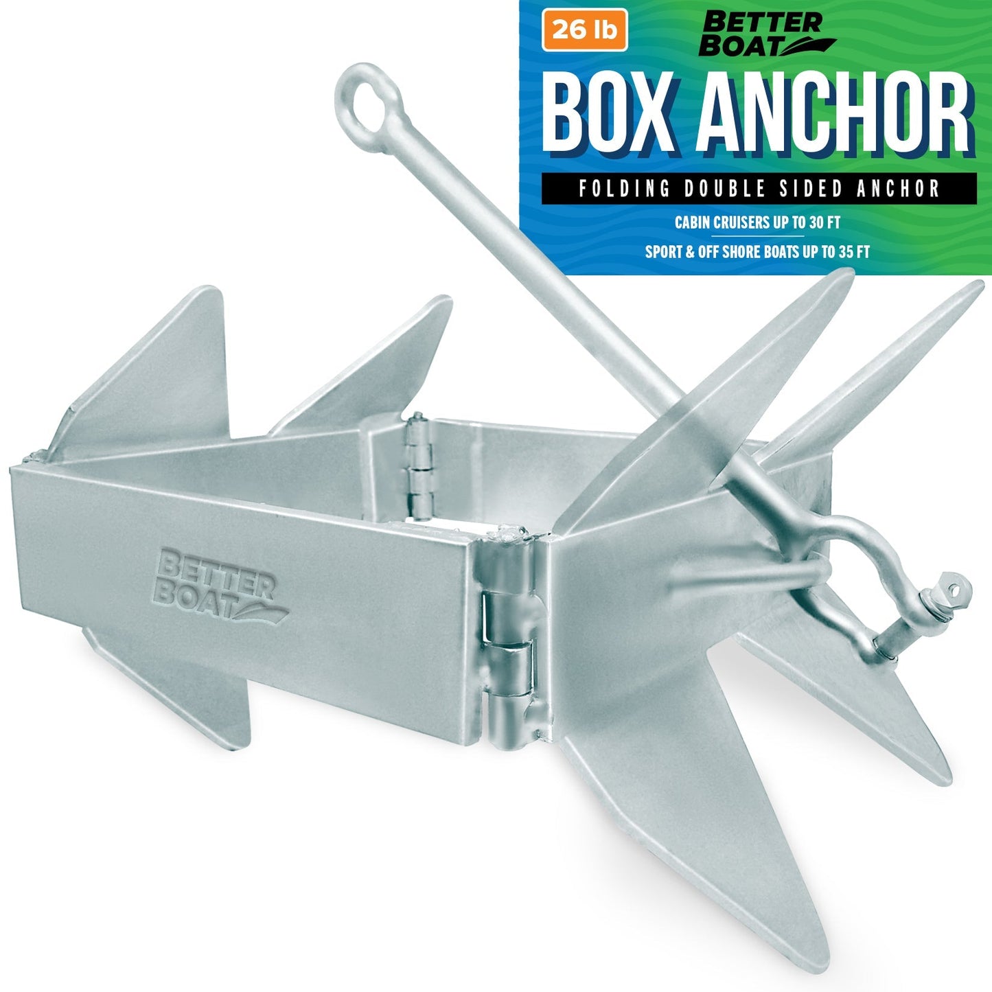 Better Boat - Box Anchor for Boats Folding Anchor - Angler's Pro Tackle & Outdoors