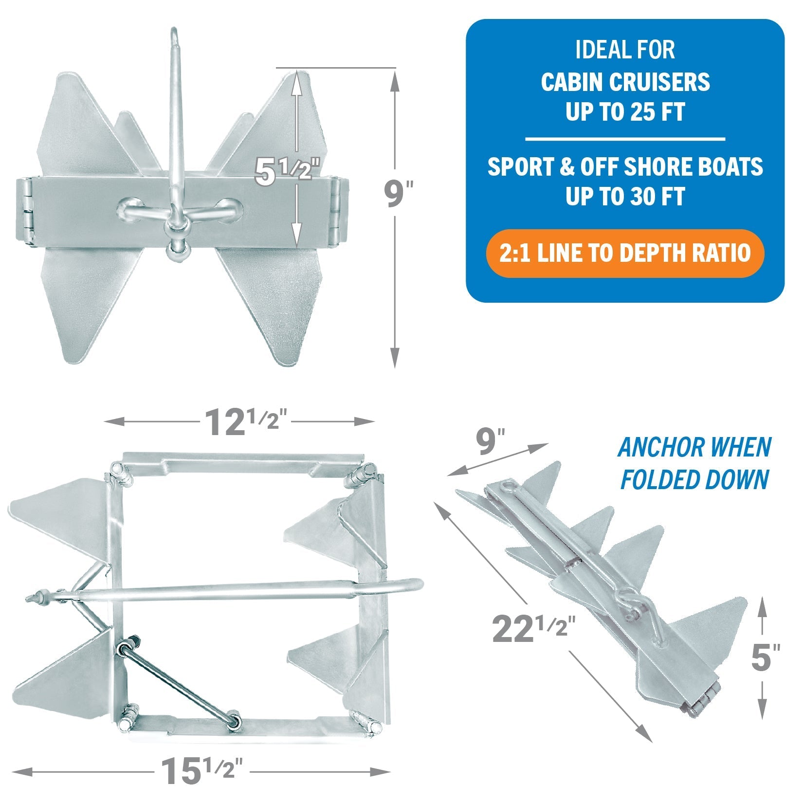 Better Boat - Box Anchor for Boats Folding Anchor - Angler's Pro Tackle & Outdoors