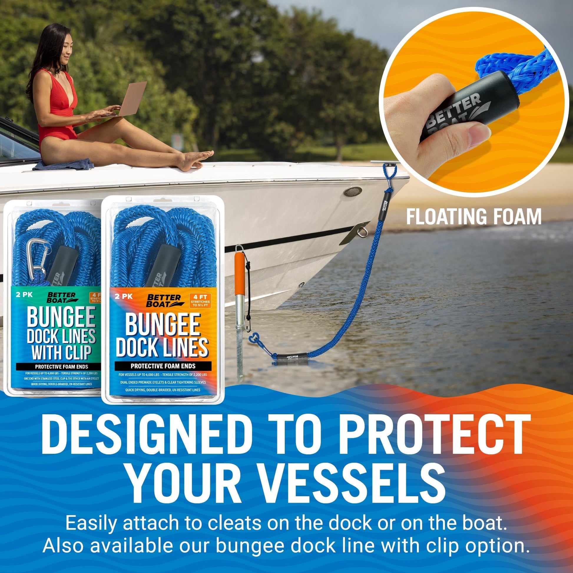 Better Boat - Bungee Dock Lines - Angler's Pro Tackle & Outdoors