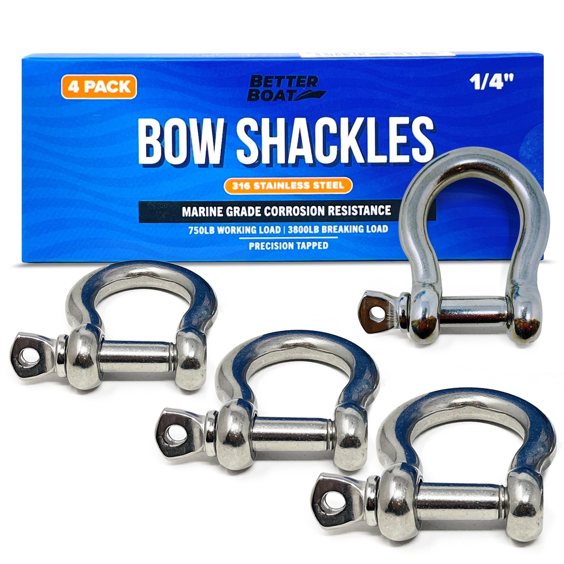 Better Boat - Stainless Steel Bow Shackles - Angler's Pro Tackle & Outdoors