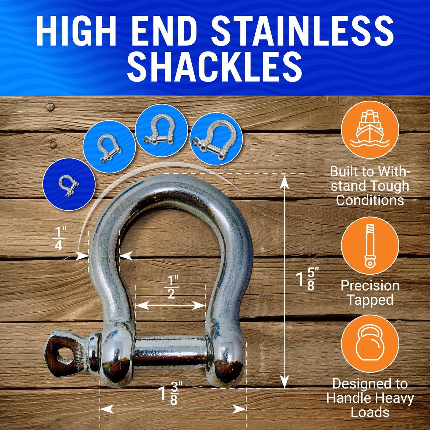 Better Boat - Stainless Steel Bow Shackles - Angler's Pro Tackle & Outdoors