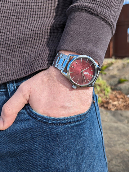 Beyond Boring Watch Co. Burgundy Sunburst Watch - Angler's Pro Tackle & Outdoors
