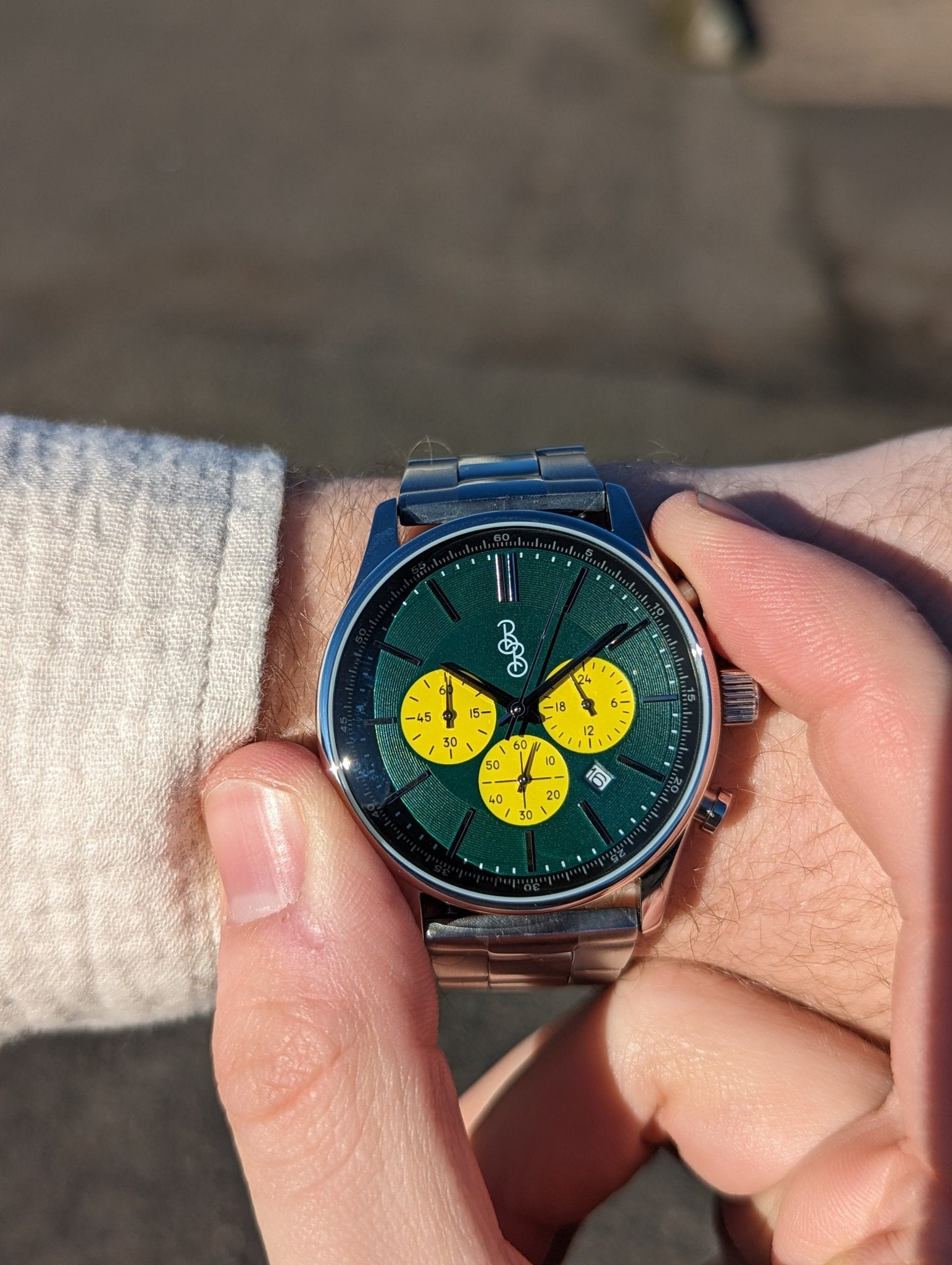 Beyond Boring Watch Co. Green and Yellow Chronograph - Angler's Pro Tackle & Outdoors