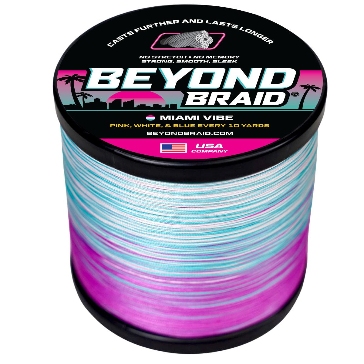 Beyond Braid - Miami Vibe - Pink, White, & Blue - Angler's Pro Tackle & Outdoors