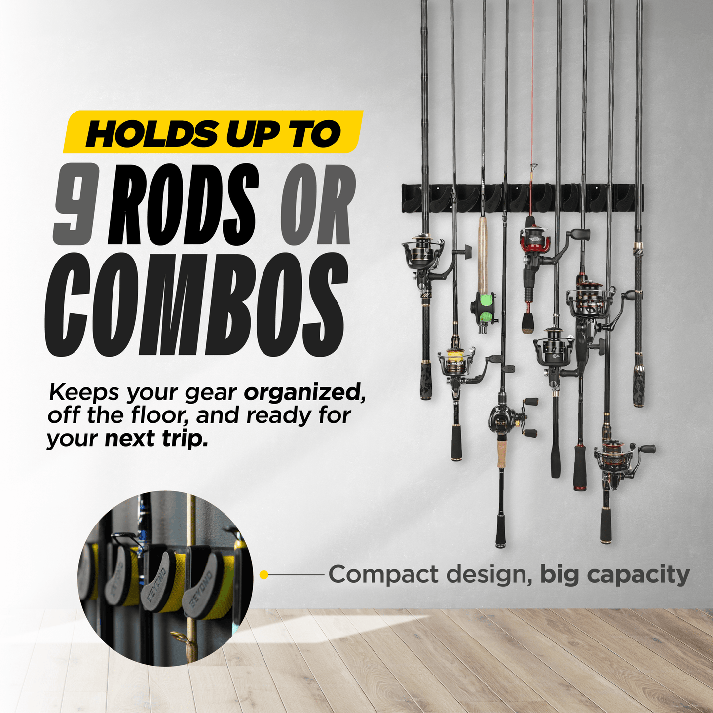 Beyond Fishing GripLock Vertical Fishing Rod Rack - Angler's Pro Tackle & Outdoors