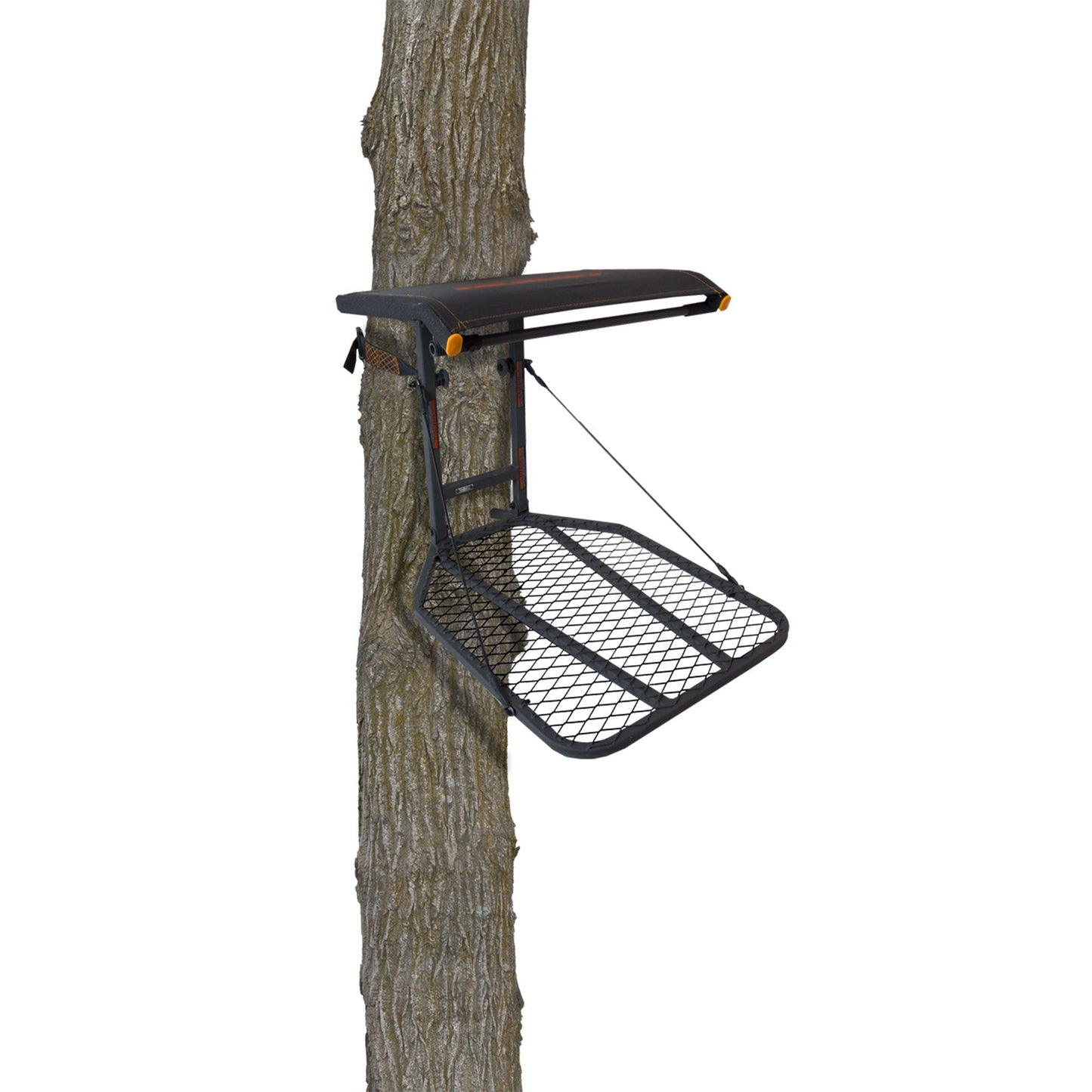 Big Game Captain Steel Hang - On Treestand with 14" x 12" Flip - Back Seat, Black - Angler's Pro Tackle & Outdoors