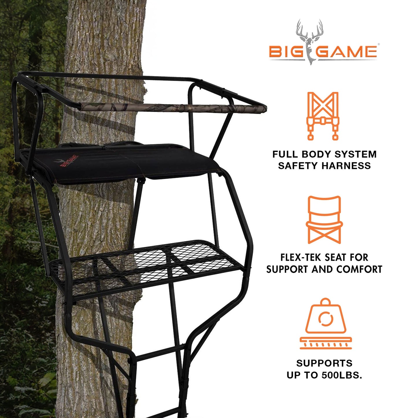 Big Game Guardian DXT Portable 2 Hunter Tree Ladder Stand, 18 Foot (2 Pack) - Angler's Pro Tackle & Outdoors