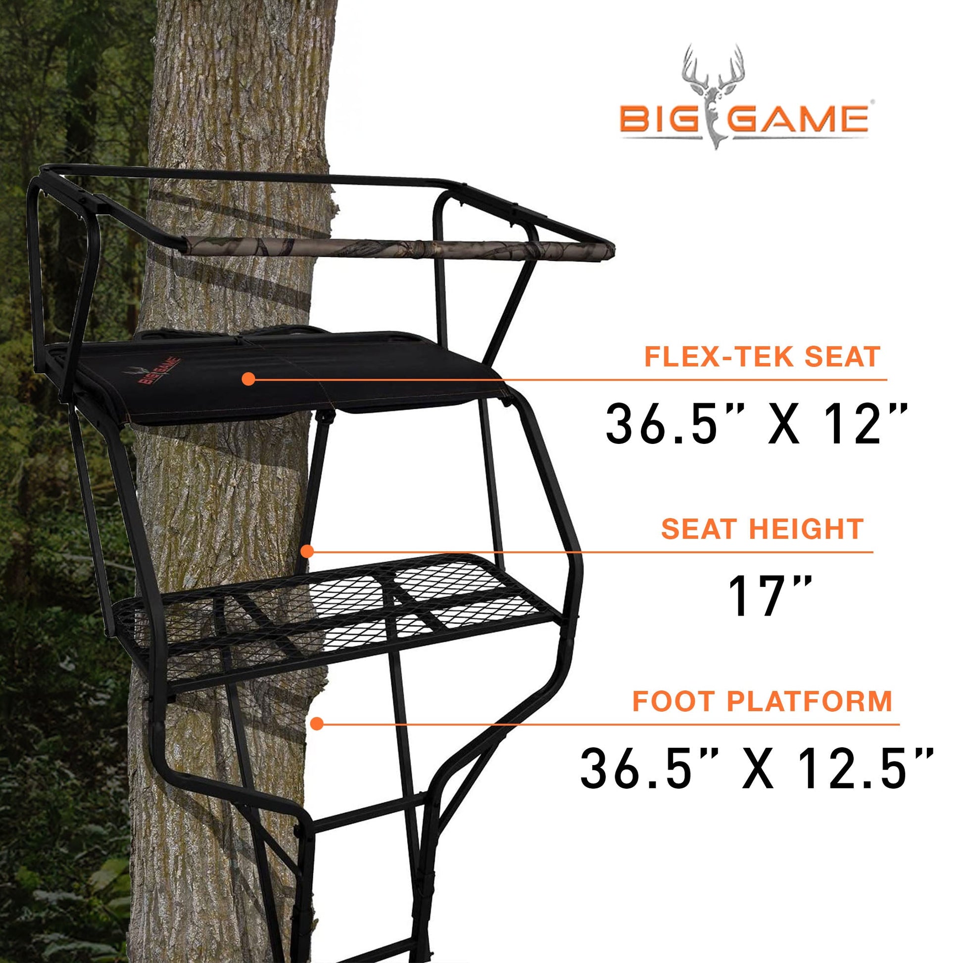 Big Game Guardian DXT Portable 2 Hunter Tree Ladder Stand, 18 Foot (2 Pack) - Angler's Pro Tackle & Outdoors