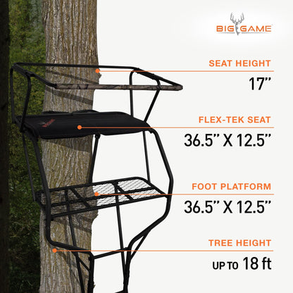 Big Game Guardian XLT 18 Foot 2 Person Deer Hunting Ladder Climbing Tree Stand - Angler's Pro Tackle & Outdoors