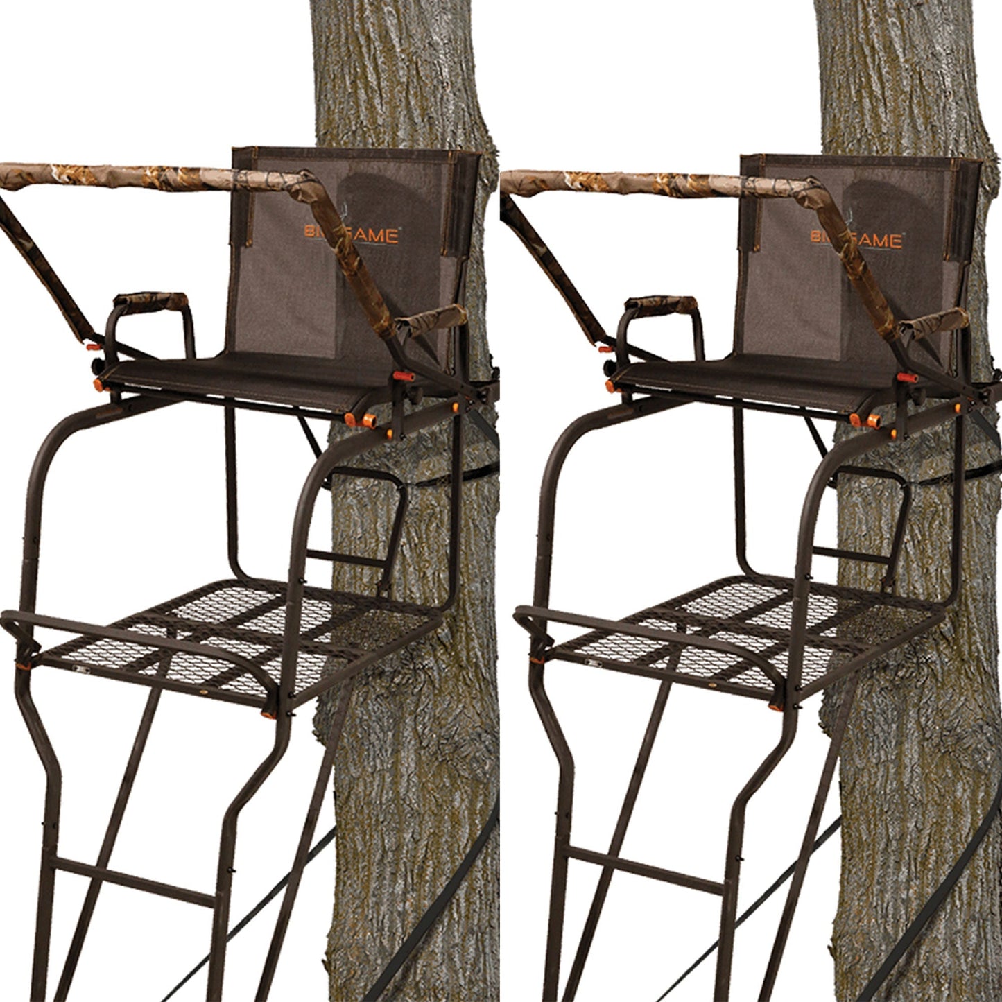 Big Game Hunter HD 1.5 Deer Hunting 18.5 Foot 1 Person Ladder Tree Stand, 2 Pack - Angler's Pro Tackle & Outdoors