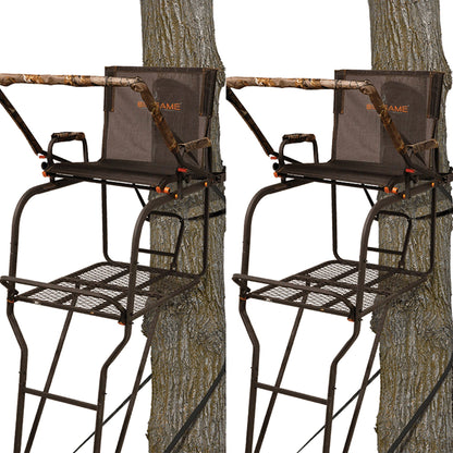 Big Game Hunter HD 1.5 Deer Hunting 18.5 Foot 1 Person Ladder Tree Stand, 2 Pack - Angler's Pro Tackle & Outdoors