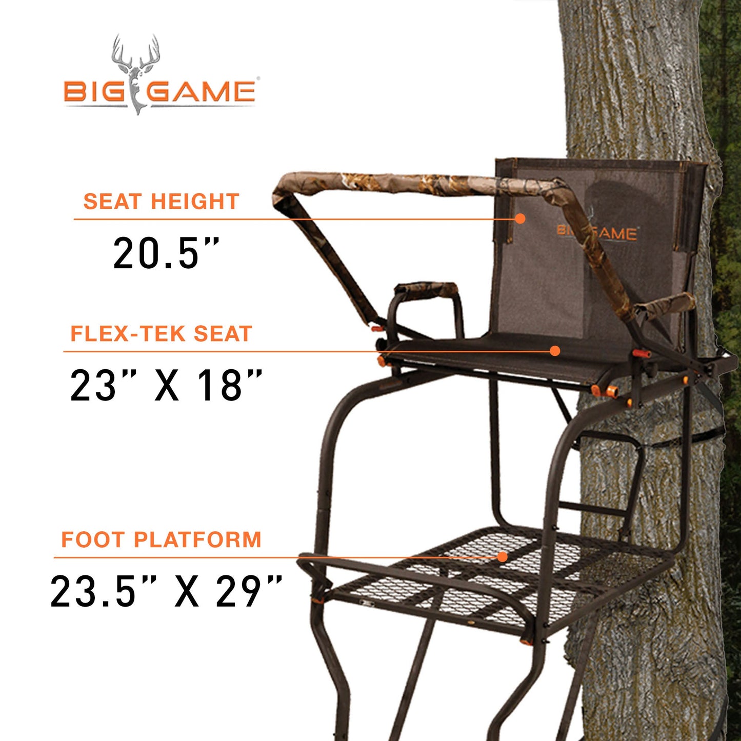 Big Game Hunter HD 1.5 Deer Hunting 18.5 Foot 1 Person Ladder Tree Stand, 2 Pack - Angler's Pro Tackle & Outdoors