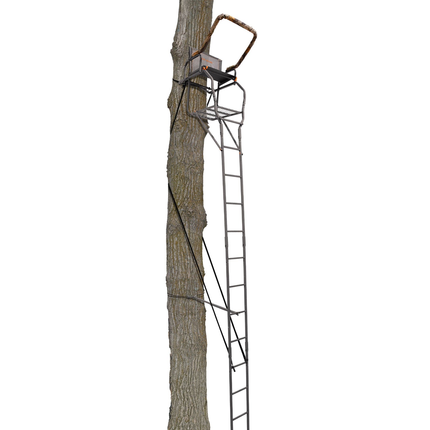 Big Game Striker XL 17.5' Ladder Treestand with Flip - Back Seat and Rail, Black - Angler's Pro Tackle & Outdoors