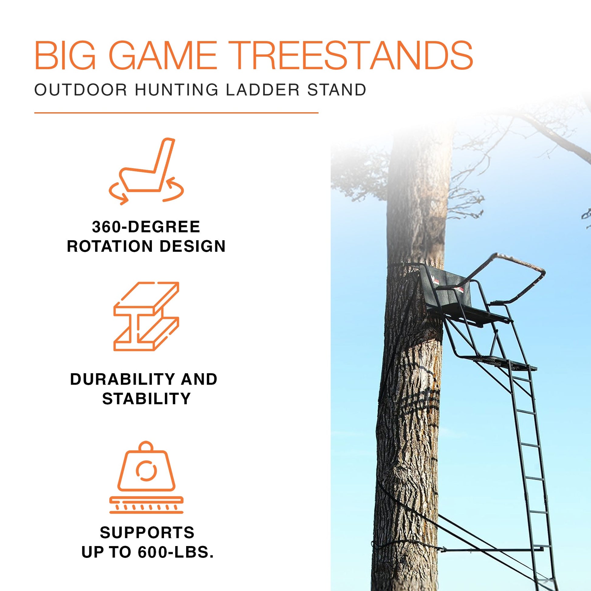 Big Game The Big Buddy Deer Hunting Ladder Climbing Tree Stand w/Flex - Tek Seat - Angler's Pro Tackle & Outdoors