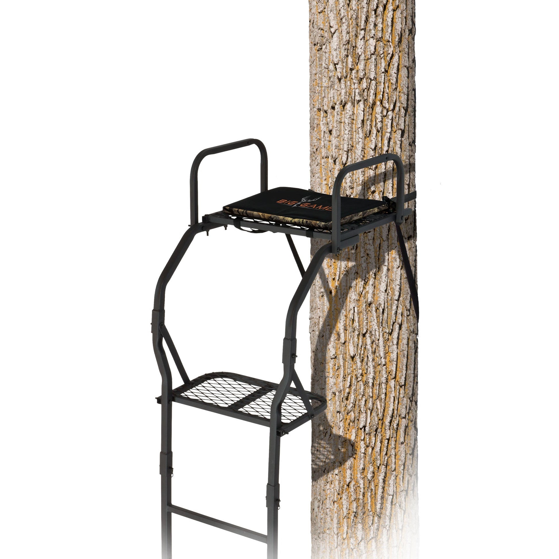 Big Game The Warrior Pro 1 Person Deer Hunting Ladder Climbing Tree Stand, Black - Angler's Pro Tackle & Outdoors