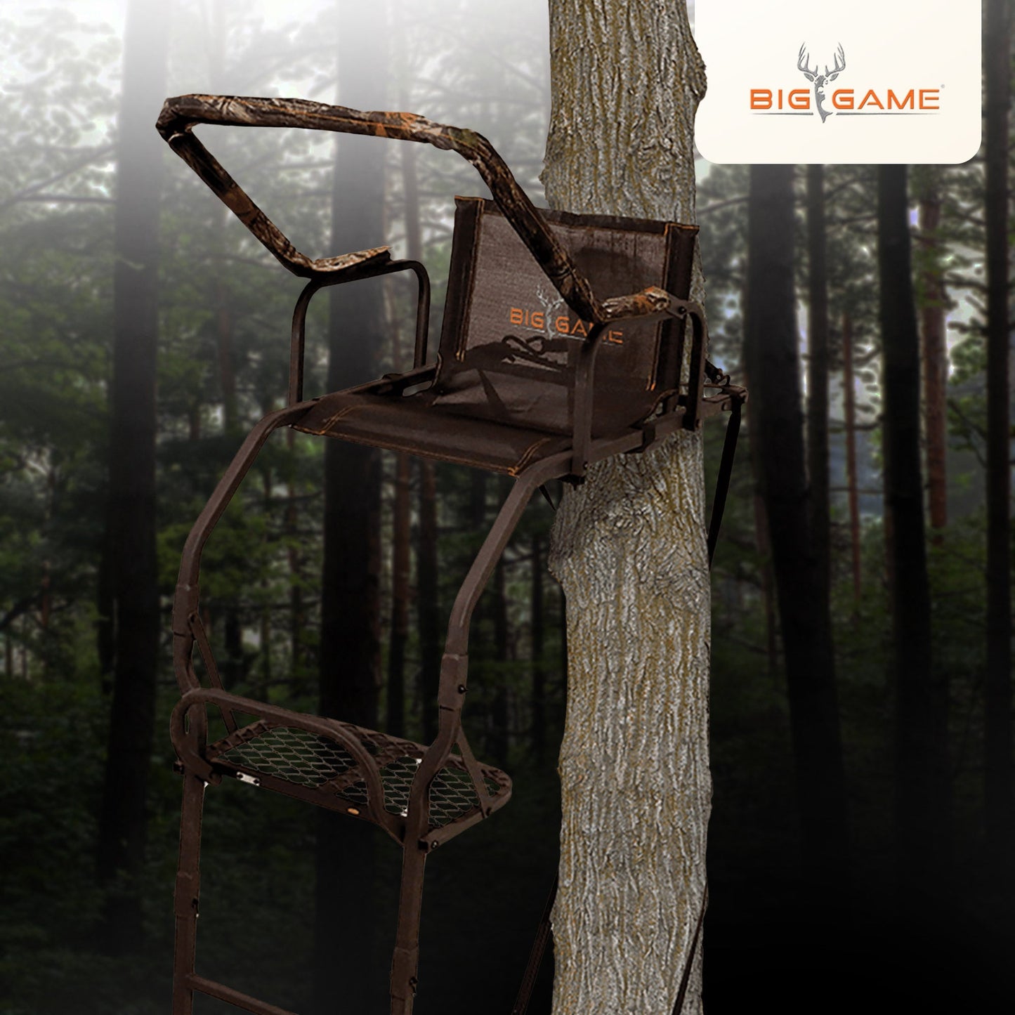 Big Game Warrior DXT 17 Foot 1 Person Deer Hunting Ladder Climbing Tree Stand - Angler's Pro Tackle & Outdoors