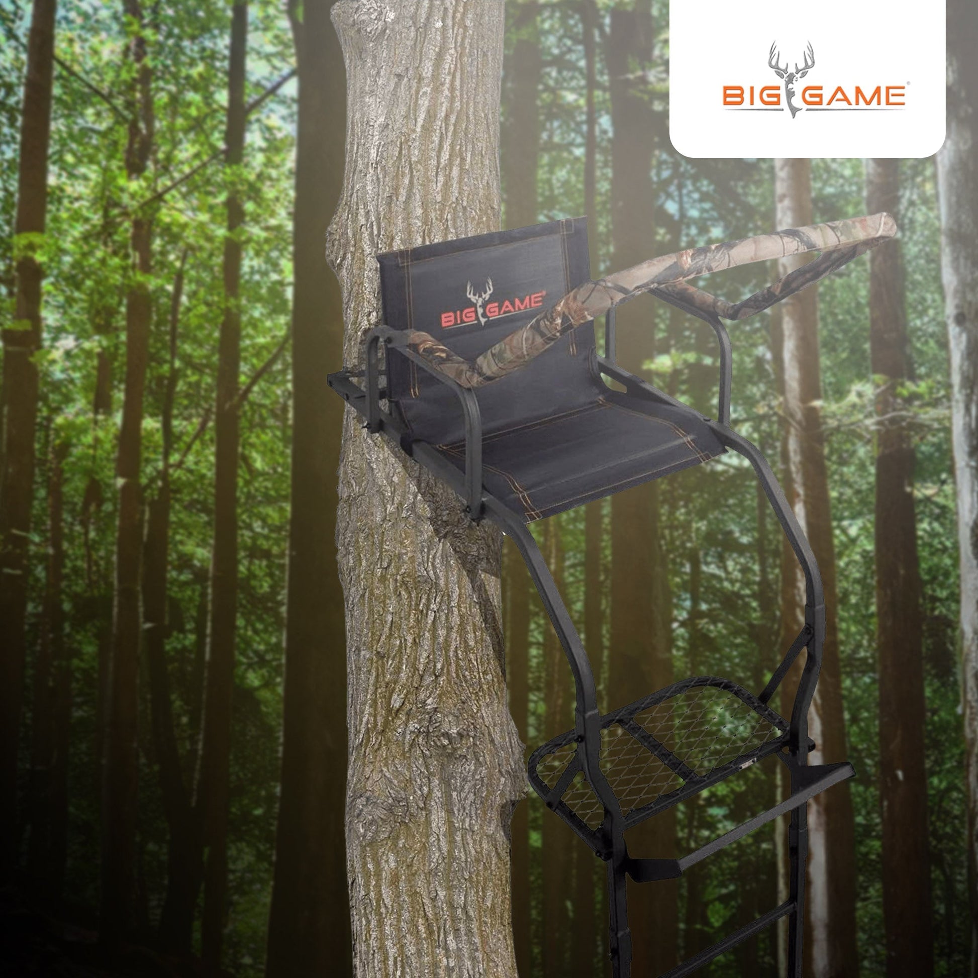 Big Game Warrior DXT 17 Foot 1 Person Deer Hunting Ladder Climbing Tree Stand - Angler's Pro Tackle & Outdoors