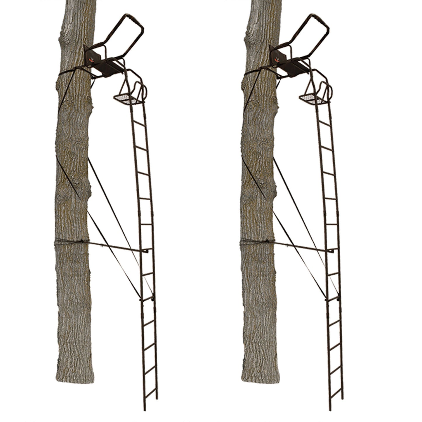 Big Game Warrior DXT 17' Portable Hunting Outside Tree Stand Ladder (2 Pack) - Angler's Pro Tackle & Outdoors