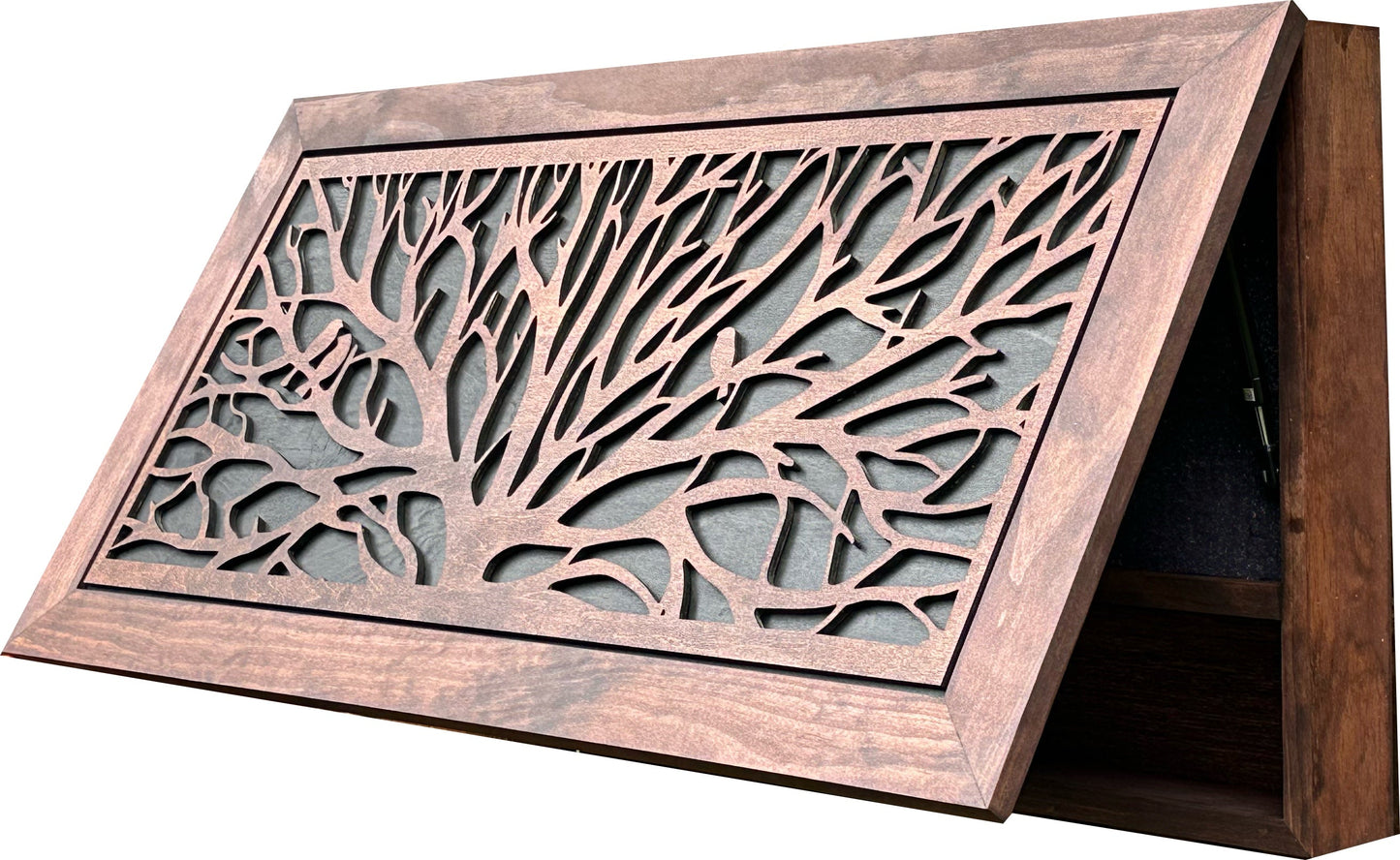 Bellewood Designs - Large Hidden Gun Storage Cabinet Tree of Life Wall Decor - Birds In a Tree Concealed Gun Cabinet