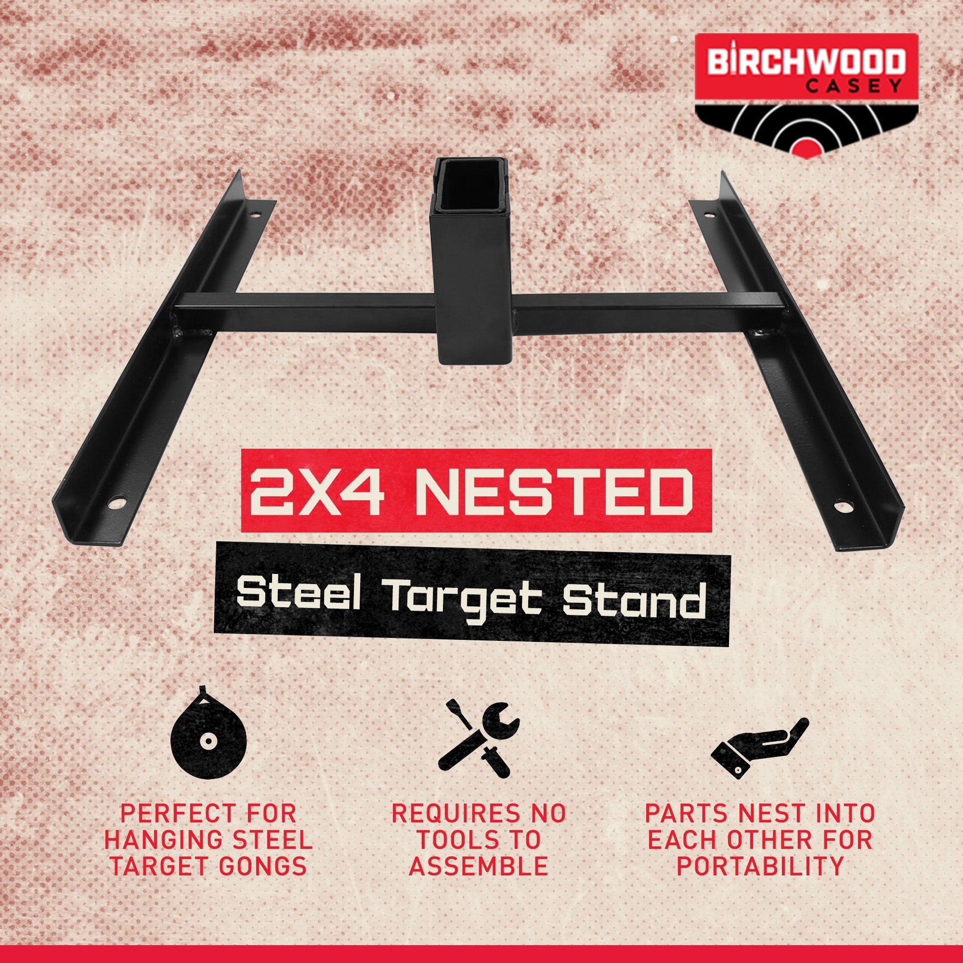 Birchwood Casey 49024 Heavy Duty 2 x 4 Nested Steel Shooting Gong Target Stand - Angler's Pro Tackle & Outdoors