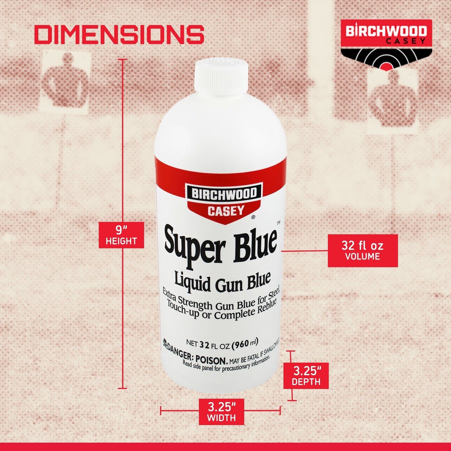 Birchwood Casey Super Blue Double Strength Liquid Gun Blue, 32 Fluid Ounces - Angler's Pro Tackle & Outdoors