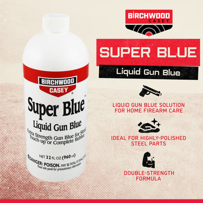 Birchwood Casey Super Blue Double Strength Liquid Gun Blue, 32 Fluid Ounces - Angler's Pro Tackle & Outdoors