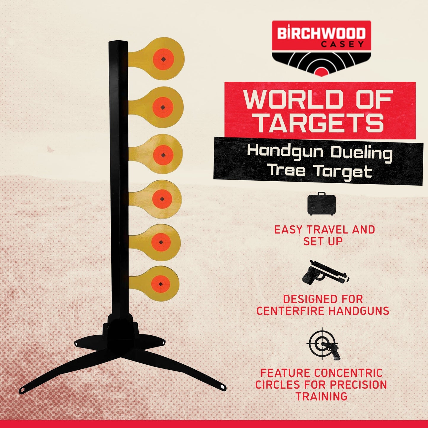 Birchwood Casey World of Targets 49in Handgun Dueling Tree Steel Shooting Target - Angler's Pro Tackle & Outdoors