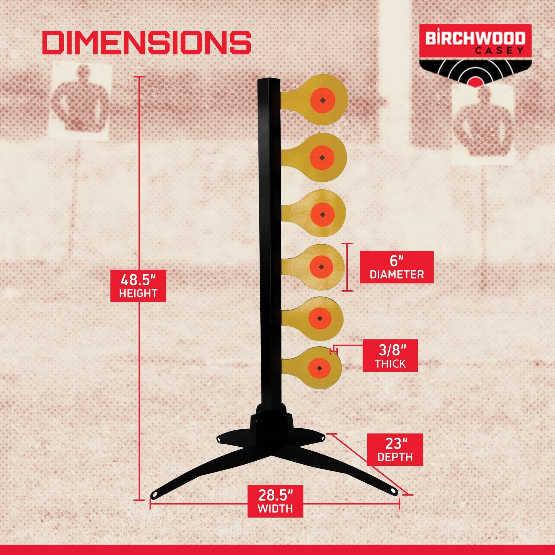 Birchwood Casey World of Targets 49in Handgun Dueling Tree Steel Shooting Target - Angler's Pro Tackle & Outdoors