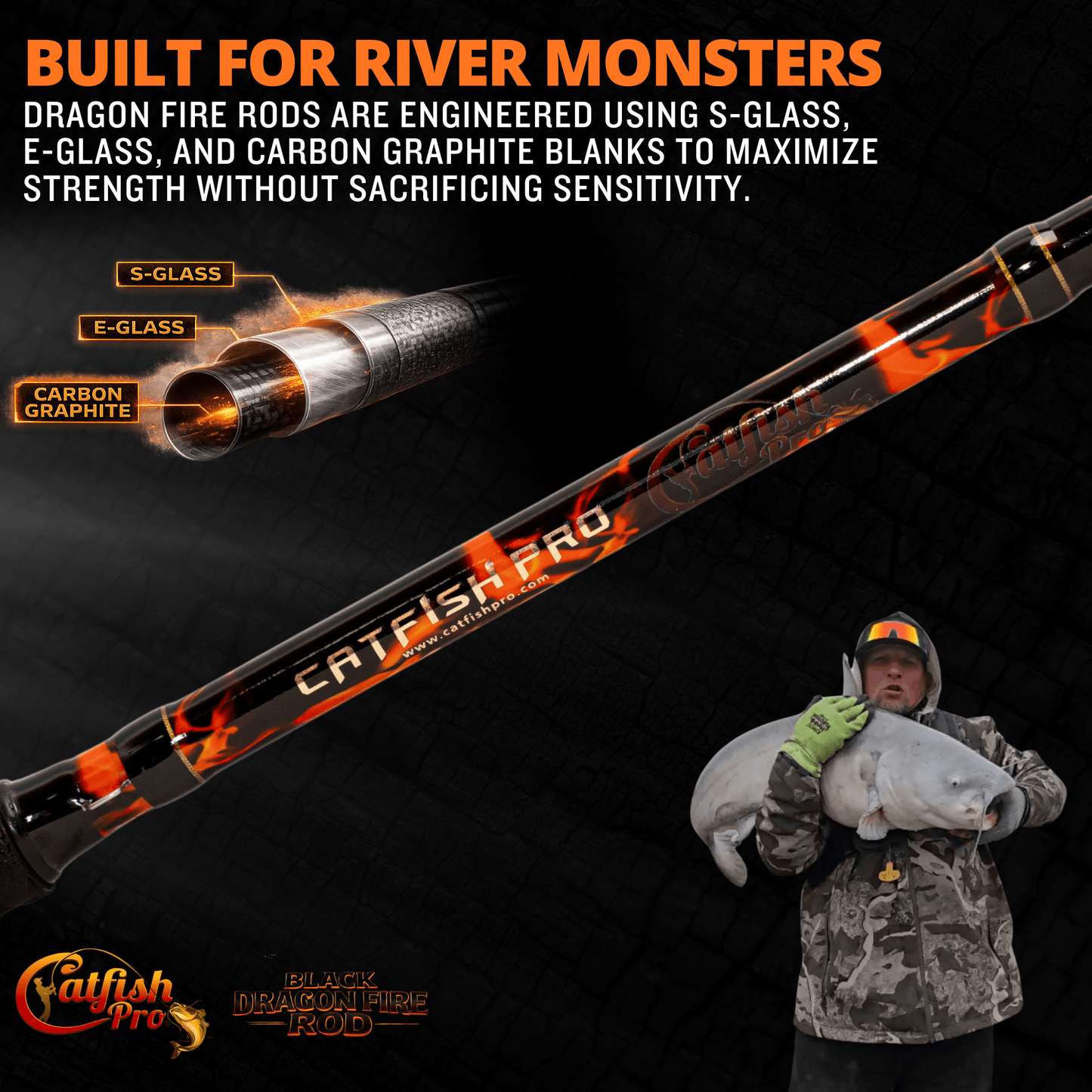 Catfish Pro Black Dragon Fire Casting Rod