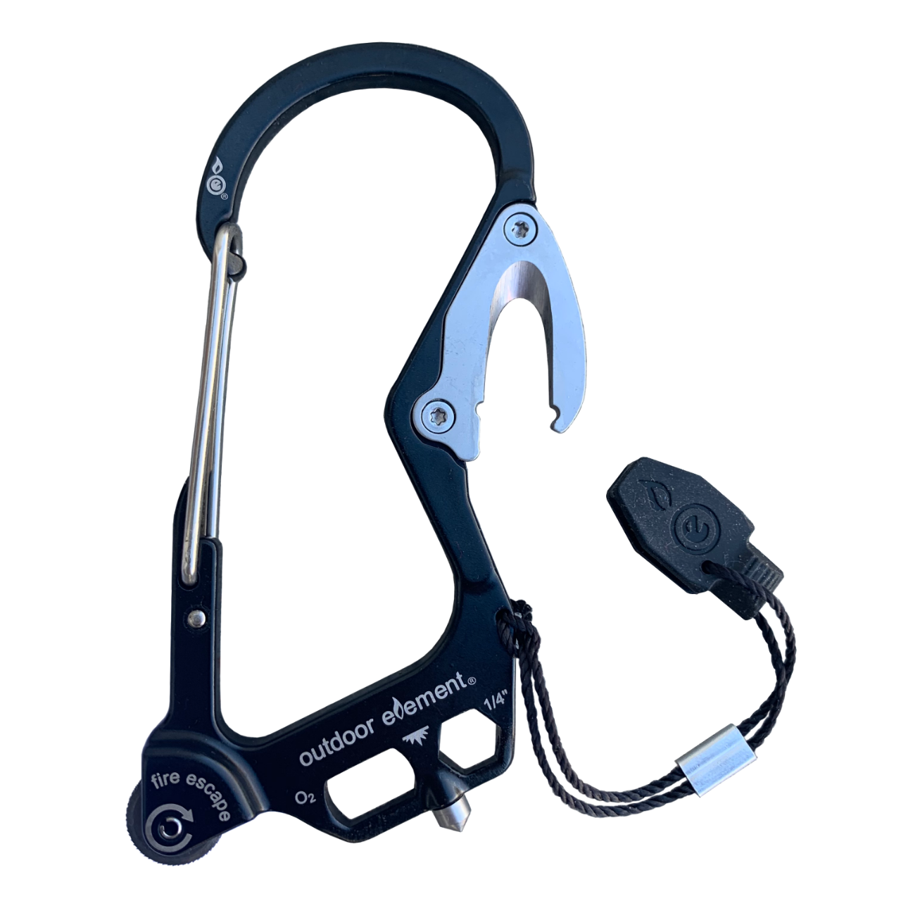 Outdoor Element Fire Escape: Fire-Starting Multitool Carabiner