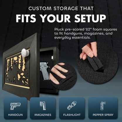 Hidden Black Bear Wall-Mounted Gun Cabinet – Safe Hidden Storage for Firearms