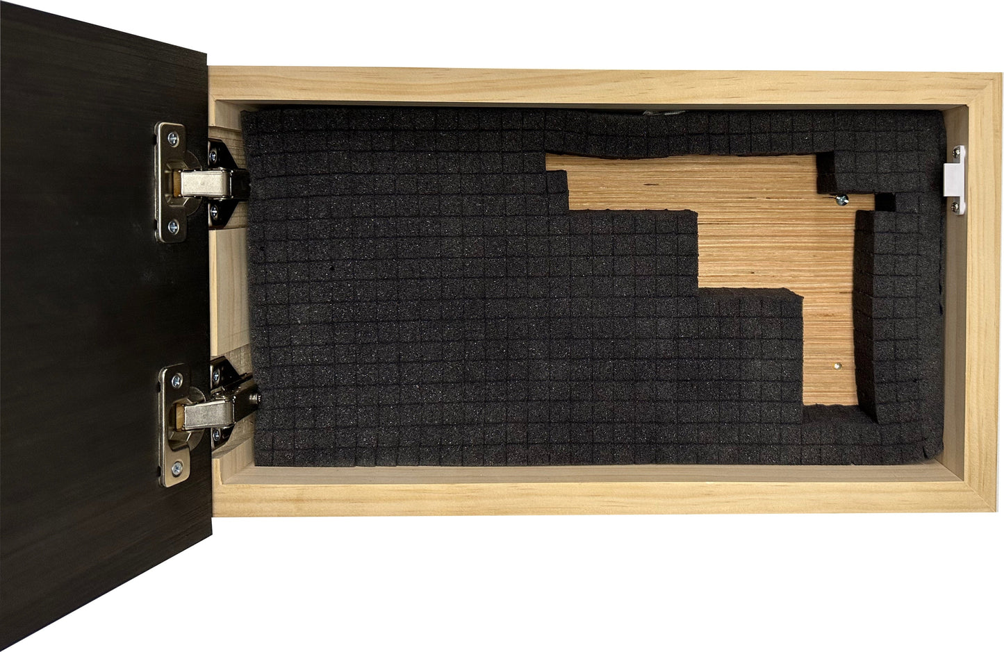 Bellewood Designs - Carved American Flag Decorative Wall-Mounted Secure Gun Cabinet