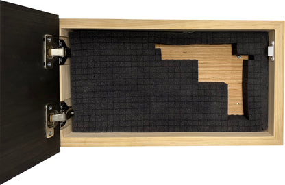 Bellewood Designs - Carved American Flag Decorative Wall-Mounted Secure Gun Cabinet