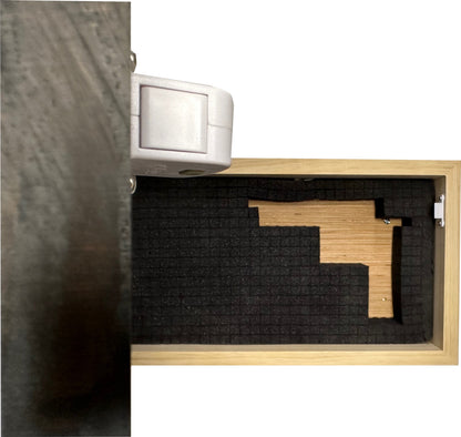 Bellewood Designs - Carved American Flag Decorative Wall-Mounted Secure Gun Cabinet