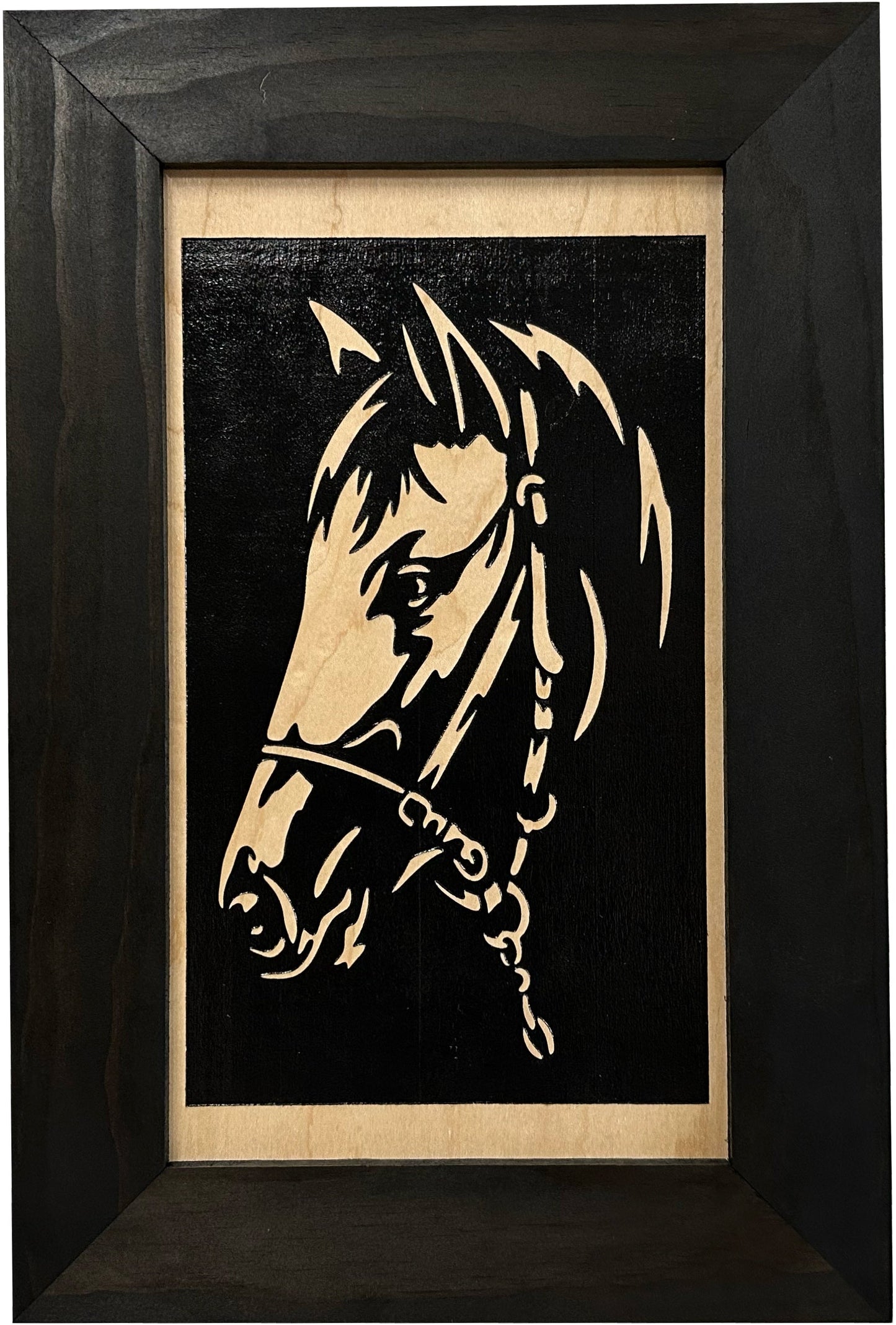Bellewood Designs - Hidden Gun Safe Black Horse Wall Art Decoration